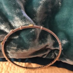 Judith Ripka sterling and 14K gold bangle